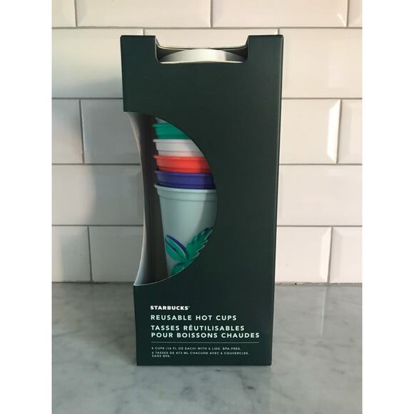 Starbucks 2020 Reusable Hot Cups 6 pack NEW - Picture 1 of 3